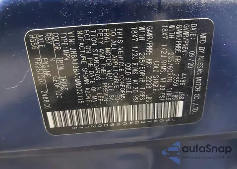 2021 Nissan Rogue Sv from USA, damaged, VIN JN8AT3BA0MW002115